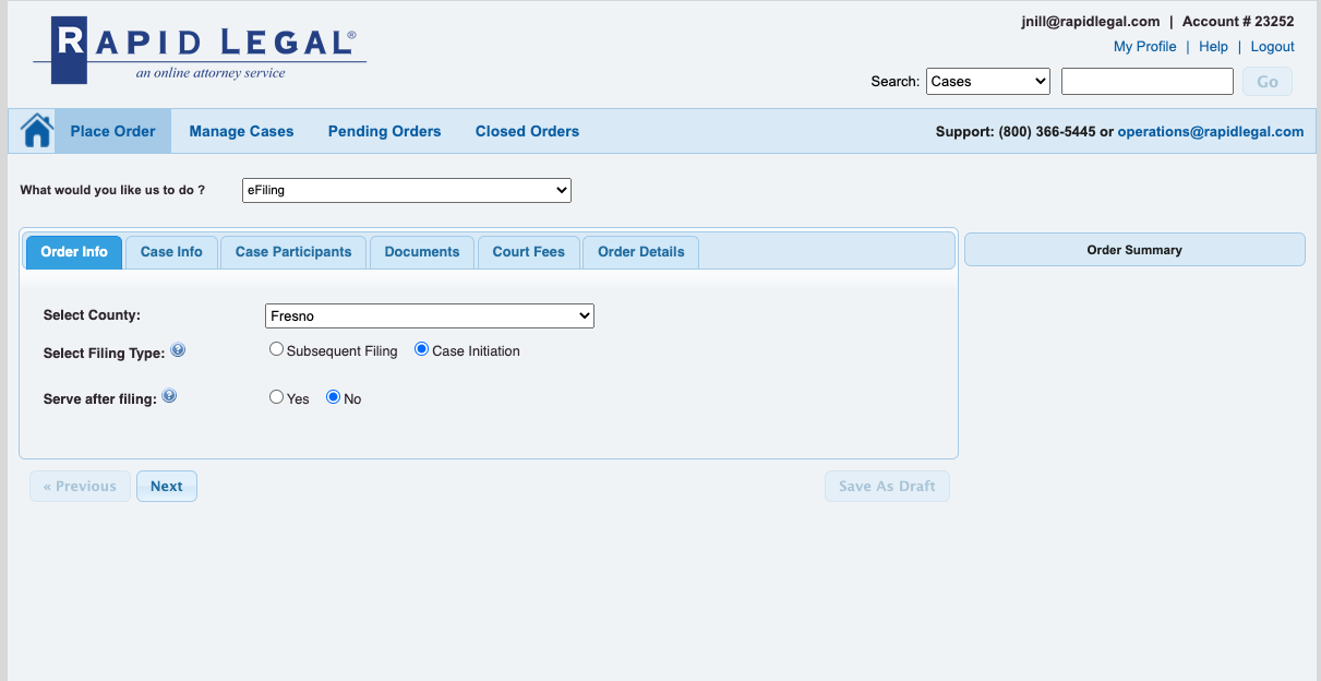 Legalconnect A Consistent LegalConnect eFiling Order Workflow Is Now Available