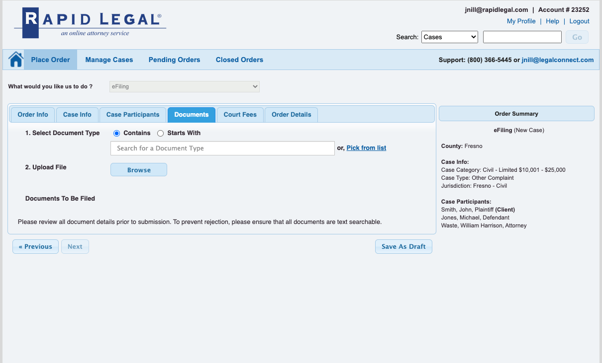 Legalconnect A Consistent LegalConnect eFiling Order Workflow Is Now Available