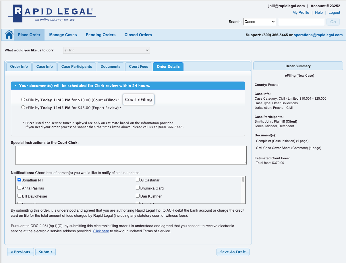 Legalconnect A Consistent LegalConnect eFiling Order Workflow Is Now Available ...